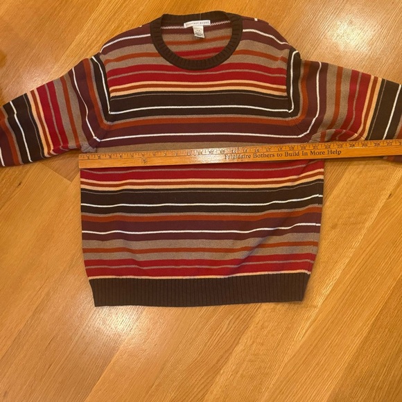 Geoffrey Beene Striped Crewneck Sweater Size Medium grandpa sweater Y2K 90’s - Picture 5 of 6